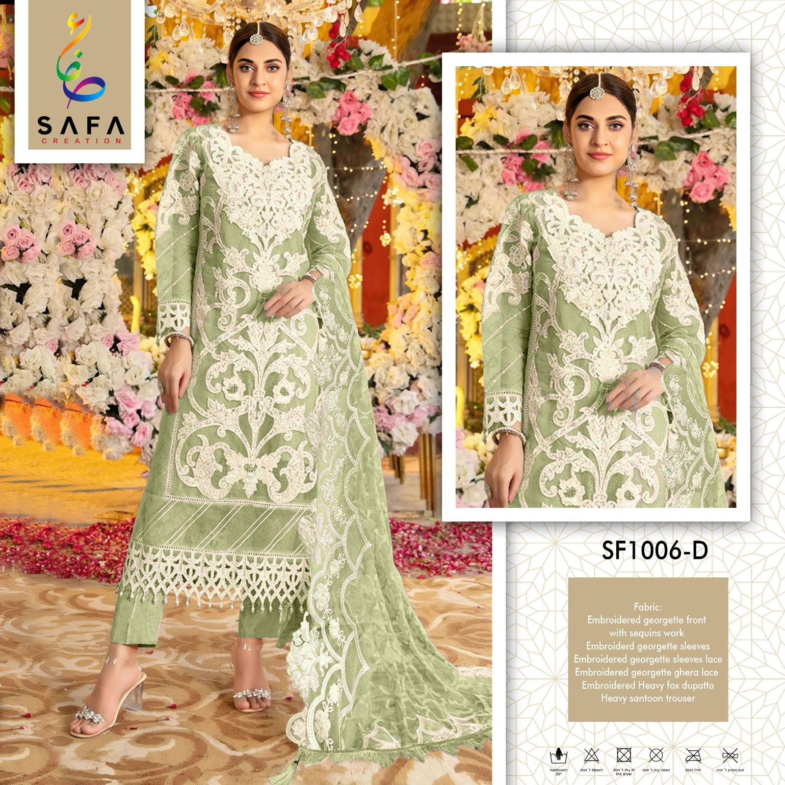 SF PK 1006 Embroidery Georgette Pakistani Suits Wholesale Shop In Surat